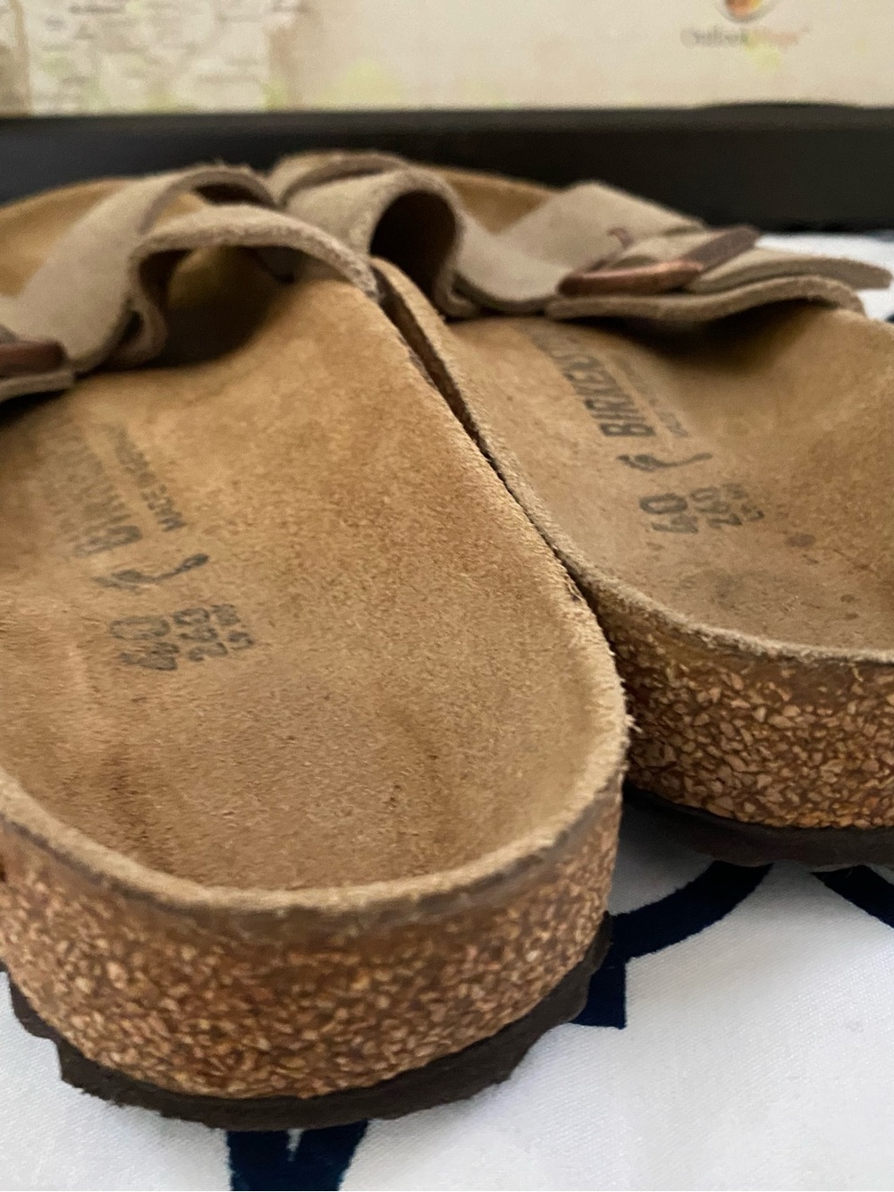 Pre-owned Birkenstock Sienna 40/9 Women’Taupe Suede Sandals with Copper Buckles - Picture 9 of 9